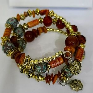 NEW Novadab brown/bronze/gold wrap bracelet